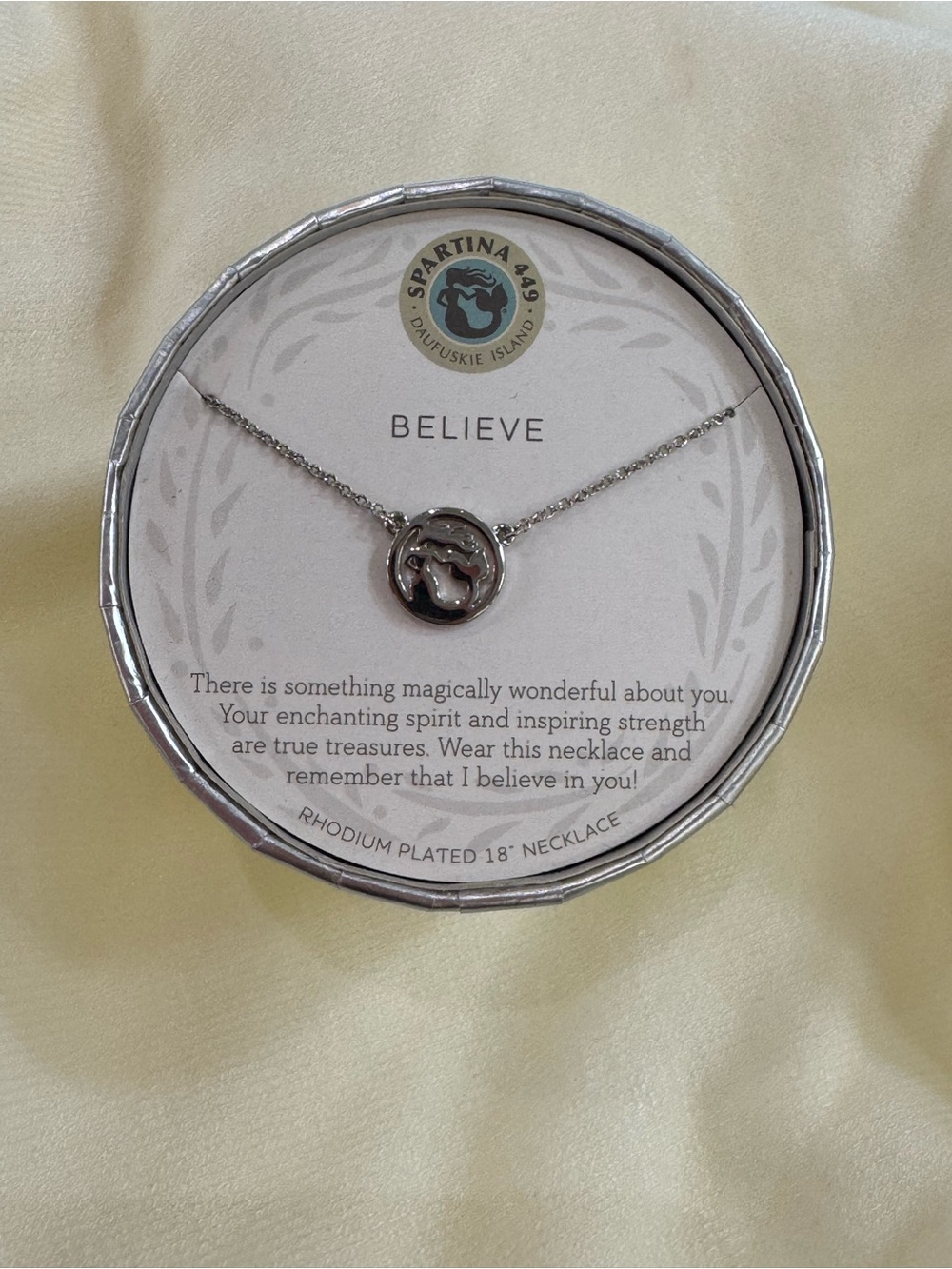 Spartina Believe Silver Necklace NWT